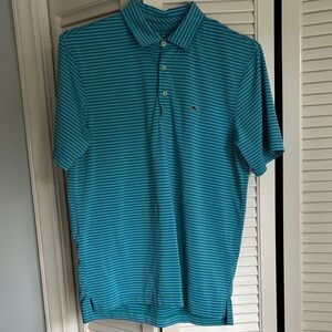 Vineyard Vines Teal Striped Polo Shirt